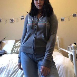 Grey Hollister Zip Up